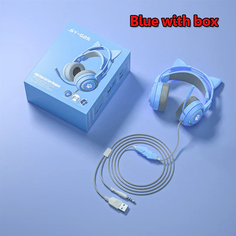 Cute Cat Ear Gaming Headphones